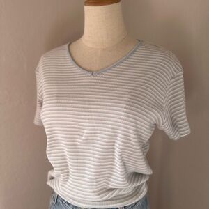 Vintage Sonoma Stripe Blue V-neck Tee